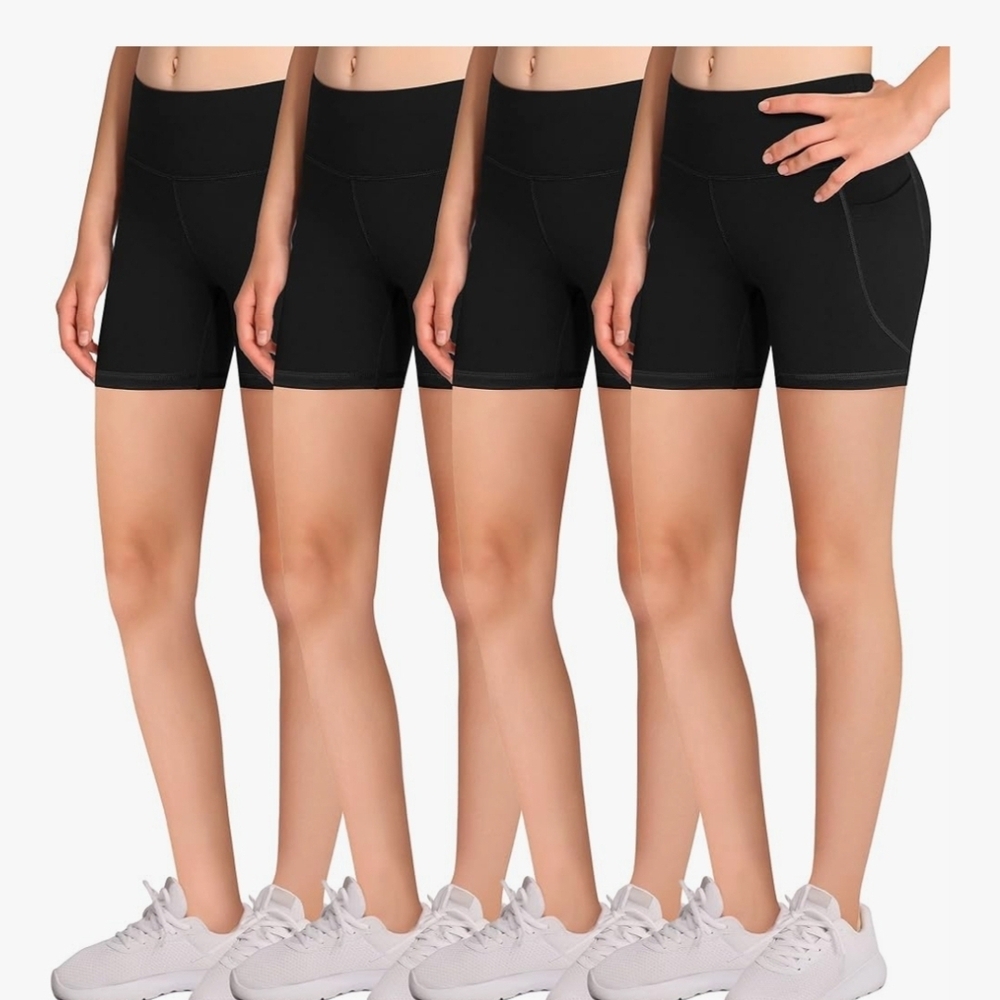 Nwt 4pk sz Small 7-8yrs Volleyball Bike Shorts for Girls Spandex Compression Sho